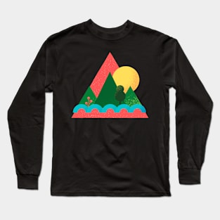 Mountain nature geometric Long Sleeve T-Shirt